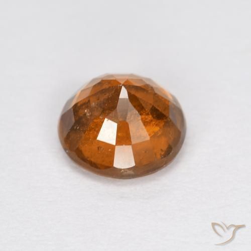 granada hessonita Laranja Profundo Natural 0.96ct, Redondo, VS