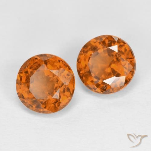 Pedras preciosas de granada hessonita Laranja amarelado natural de 1.79 ct, Redondo, VS
