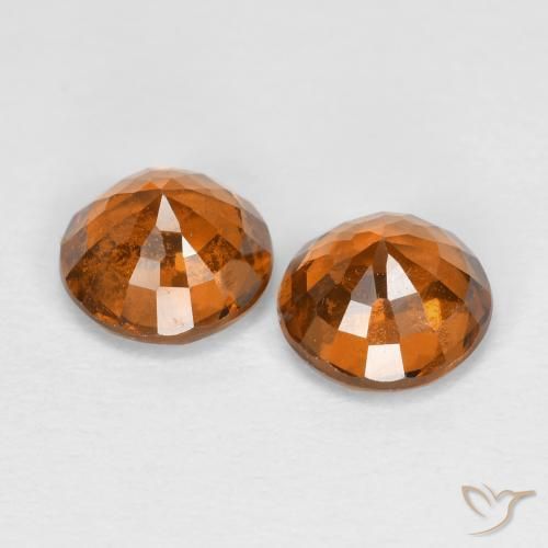 Pedras preciosas de granada hessonita Laranja amarelado natural de 1.79 ct, Redondo, VS