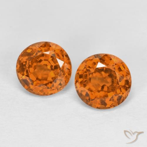 Pedras preciosas de Granada Hessonita Laranja Médio natural de 1.78 ct, Corte Redondo, VS