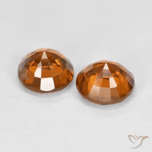 Pedras preciosas de Granada Hessonita Laranja Médio natural de 1.78 ct, Corte Redondo, VS