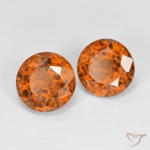 Pedras preciosas de granada hessonita Laranja Profundo natural de 1.82 ct, Redondo, VS