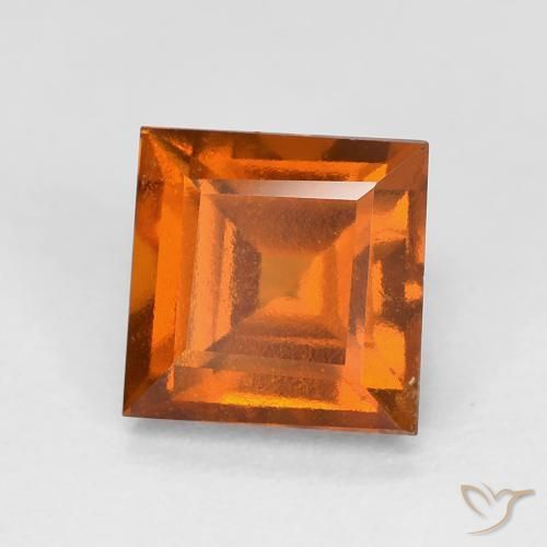 granada hessonita Laranja médio-escuro Natural 2.04ct, Quadrado, VS