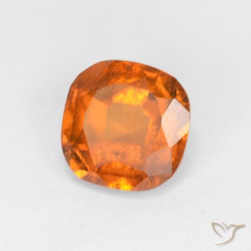 granada hessonita Laranja Profundo Natural 1.13ct, Almofada, VS