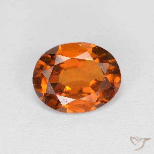 1.51ct Natural Laranja amarelado granada hessonita, oval, VVS-VS