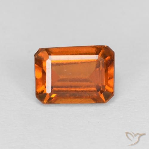 1.21ct Natural Laranja Profundo granada hessonita, Corte Esmeralda, VVS-VS