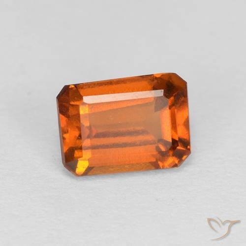 granada hessonita Laranja Profundo Natural 1.21ct, Corte Octógono / Esmeralda, VVS-VS