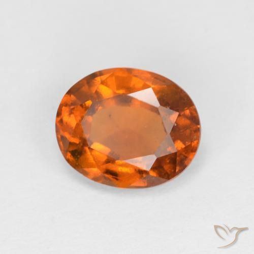 granada hessonita Medium Dark-Orange Natural 1.45ct, oval, VS