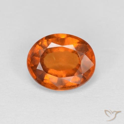1.38ct Natural Laranja Profundo granada hessonita, oval, VS