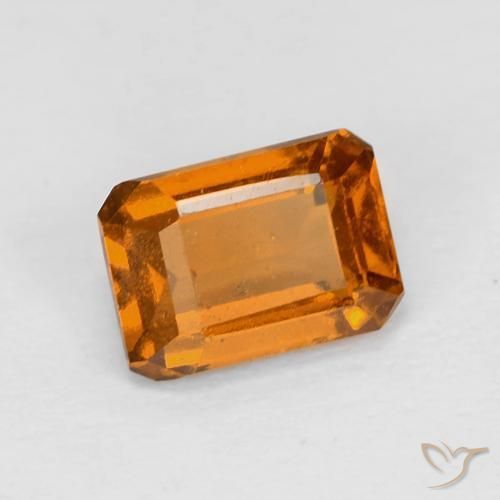 granada hessonita Laranja amarelado Natural 1.29ct, Corte Octógono / Esmeralda, VS