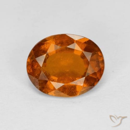 2.35ct Natural Medium Dark-Orange granada hessonita, oval, VS