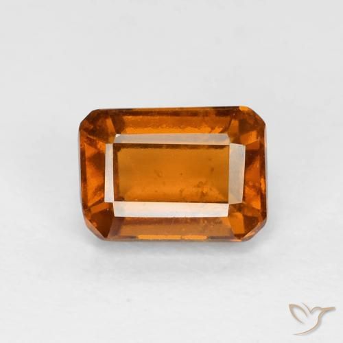 1.48ct Natural Medium Dark-Orange granada hessonita, Corte Esmeralda, VS