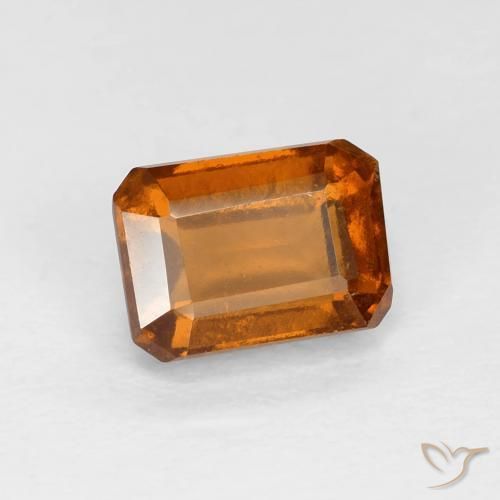 granada hessonita Laranja Profundo Natural 1.40ct, Corte Octógono / Esmeralda, VS