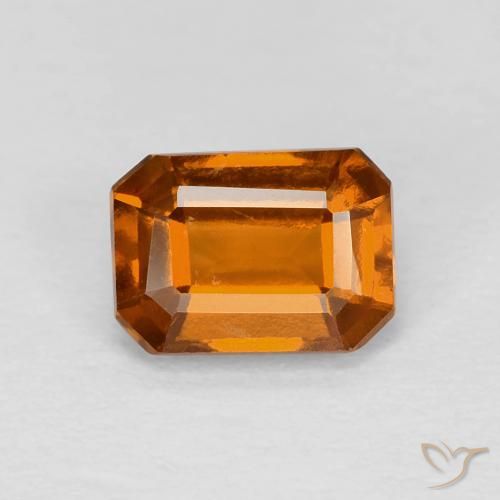 granada hessonita Laranja amarelado Natural 1.27ct, Corte Octógono / Esmeralda, VVS-VS