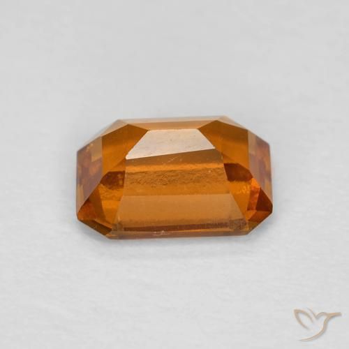 granada hessonita Laranja amarelado Natural 1.27ct, Corte Octógono / Esmeralda, VVS-VS
