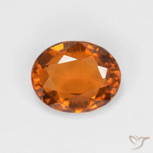 1.57ct Natural Medium Dark-Orange granada hessonita, oval, VS