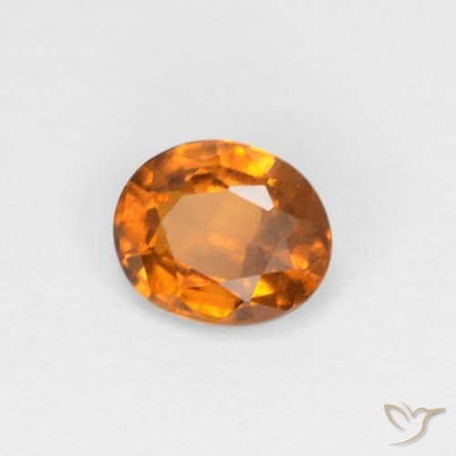 granada hessonita Laranja acastanhado Natural 0.94ct, oval, VS