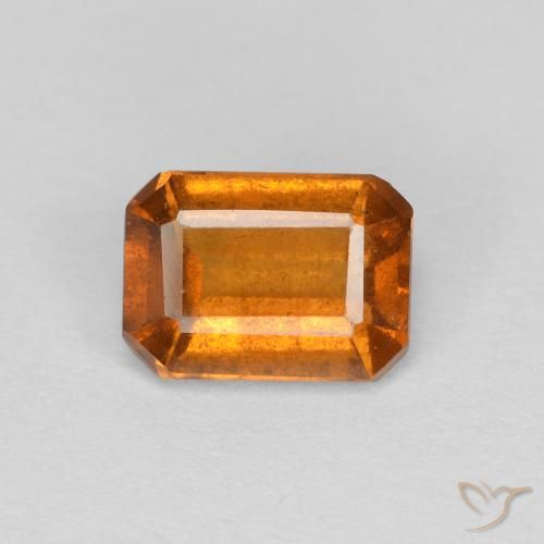 1.18ct Natural laranja marrom granada hessonita, Corte Esmeralda, VS