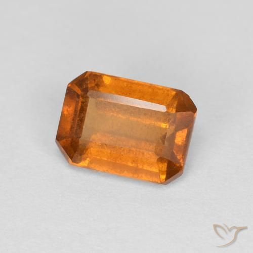 granada hessonita laranja marrom Natural 1.18ct, Corte Octógono / Esmeralda, VS