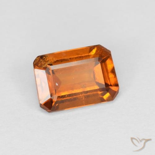 granada hessonita Laranja Profundo Natural 1.11ct, Corte Octógono / Esmeralda, VS