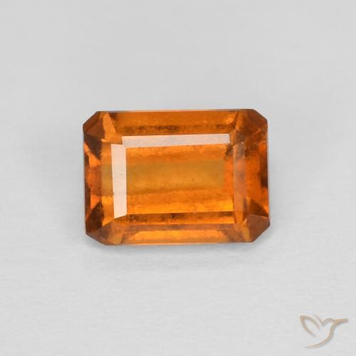 1.25ct Natural Laranja amarelado granada hessonita, Corte Esmeralda, VS