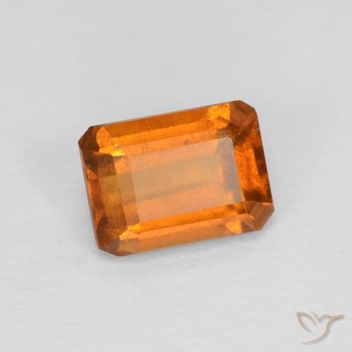 granada hessonita Laranja amarelado Natural 1.25ct, Corte Octógono / Esmeralda, VS