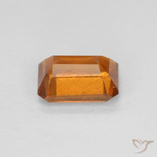 granada hessonita Laranja amarelado Natural 1.25ct, Corte Octógono / Esmeralda, VS