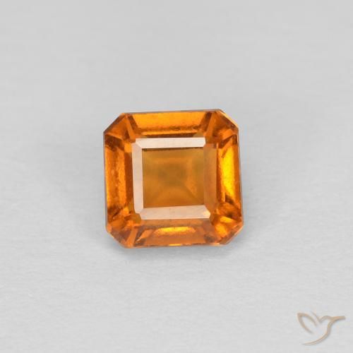 1.00ct Natural damasco laranja granada hessonita, Corte Esmeralda, VVS-VS