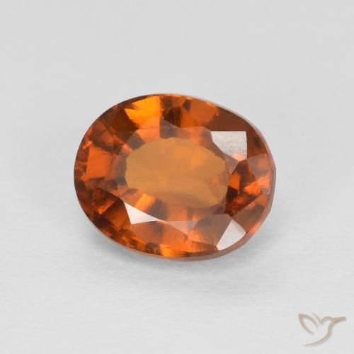 granada hessonita Medium Dark-Orange Natural 1.61ct, oval, VVS-VS