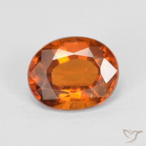 2.01ct Natural Medium Dark-Orange granada hessonita, oval, VS