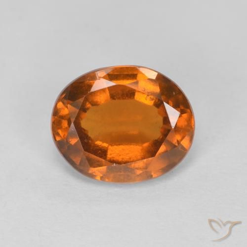 2.08ct Natural Medium Dark-Orange granada hessonita, oval, VVS-VS