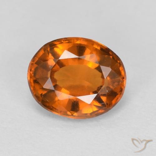 granada hessonita Medium Dark-Orange Natural 1.16ct, oval, VVS-VS