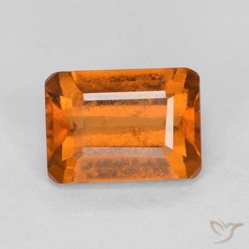 1.26ct Natural Laranja Profundo granada hessonita, Corte Esmeralda, VS