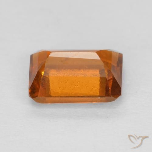 granada hessonita Laranja Profundo Natural 1.26ct, Corte Octógono / Esmeralda, VS