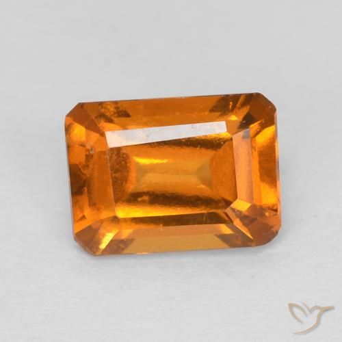 1.19ct Natural Medium Dark-Orange granada hessonita, Corte Esmeralda, VS