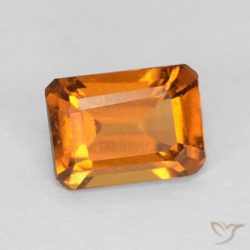 granada hessonita Medium Dark-Orange Natural 1.19ct, Corte Octógono / Esmeralda, VS