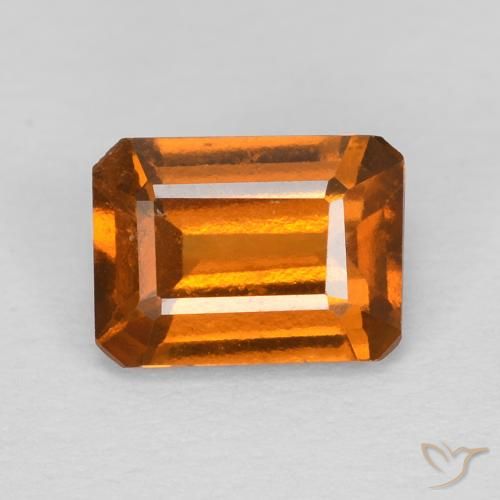 1.18ct Natural Laranja Profundo granada hessonita, Corte Esmeralda, VS