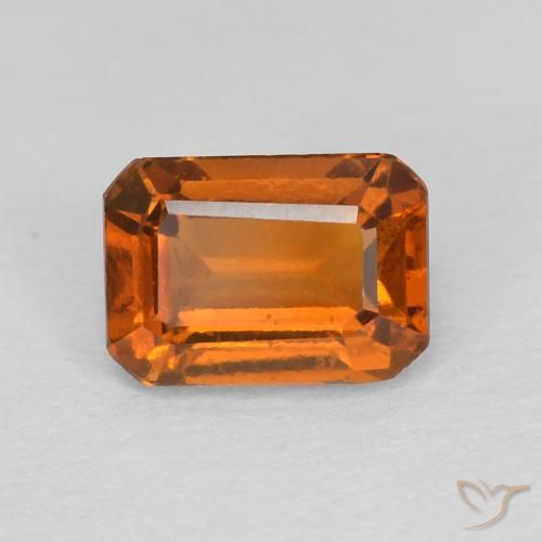 1.17ct Natural Medium Dark-Orange granada hessonita, Corte Esmeralda, VVS-VS