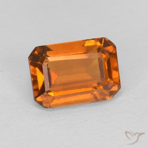 granada hessonita Medium Dark-Orange Natural 1.17ct, Corte Octógono / Esmeralda, VVS-VS