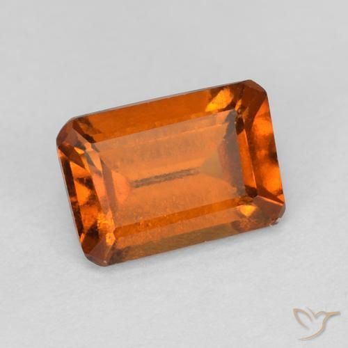 granada hessonita Laranja Profundo Natural 1.14ct, Corte Octógono / Esmeralda, VVS-VS