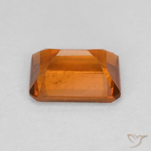 granada hessonita Laranja Profundo Natural 1.14ct, Corte Octógono / Esmeralda, VVS-VS