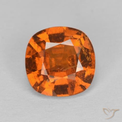 1.50ct Natural Laranja Profundo granada hessonita, Almofada, VS