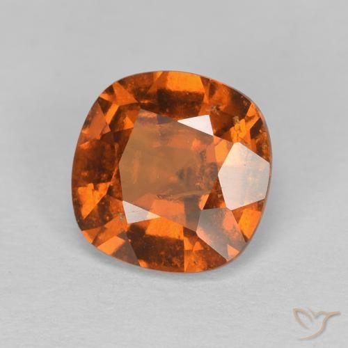 granada hessonita Laranja Profundo Natural 1.50ct, Almofada, VS