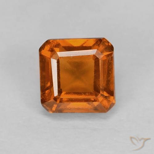 1.00ct Natural Laranja Profundo granada hessonita, Corte Esmeralda, VVS-VS