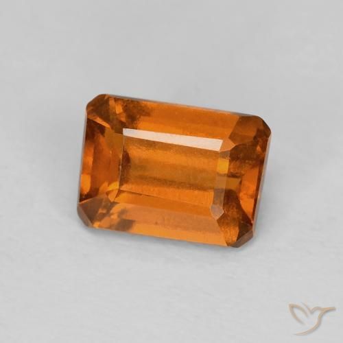granada hessonita Medium Dark-Orange Natural 1.25ct, Corte Octógono / Esmeralda, VVS-VS