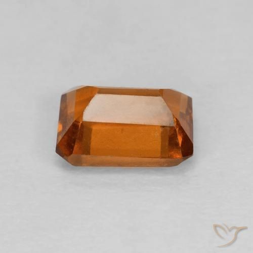 granada hessonita Medium Dark-Orange Natural 1.25ct, Corte Octógono / Esmeralda, VVS-VS