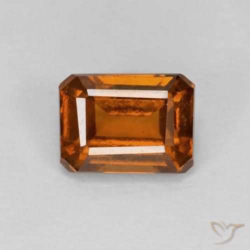 1.41ct Natural âmbar laranja granada hessonita, Corte Esmeralda, VVS-VS