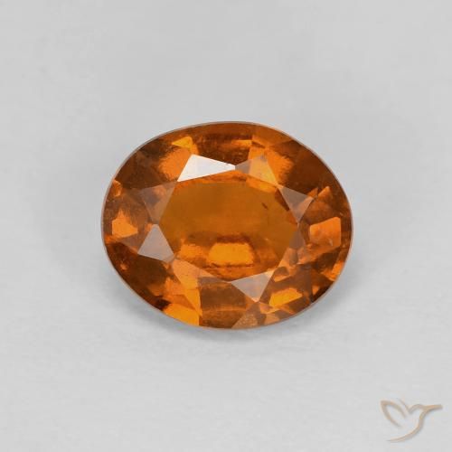 1.88ct Natural Medium Dark-Orange granada hessonita, oval, VVS-VS