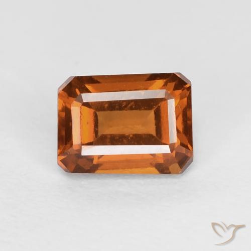 1.44ct Natural Laranja Profundo granada hessonita, Corte Esmeralda, VVS-VS