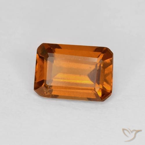 granada hessonita Medium Dark-Orange Natural 1.06ct, Corte Octógono / Esmeralda, VVS-VS